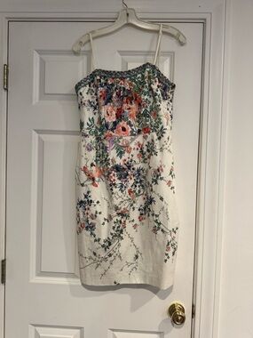 Monsoon White Strapless Floral Sundress